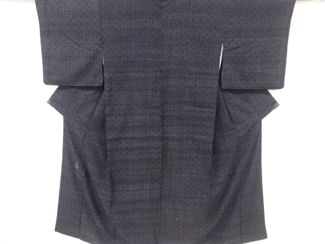 JAPANESE KIMONO / ANTIQUE KIMONO / SILK / MAWATA OJIYA TSUMUGI / WOVEN FLORAL SHIPPO PATTERN